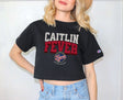 Girl wearing black Caitlin Fever Cropped t-shirt