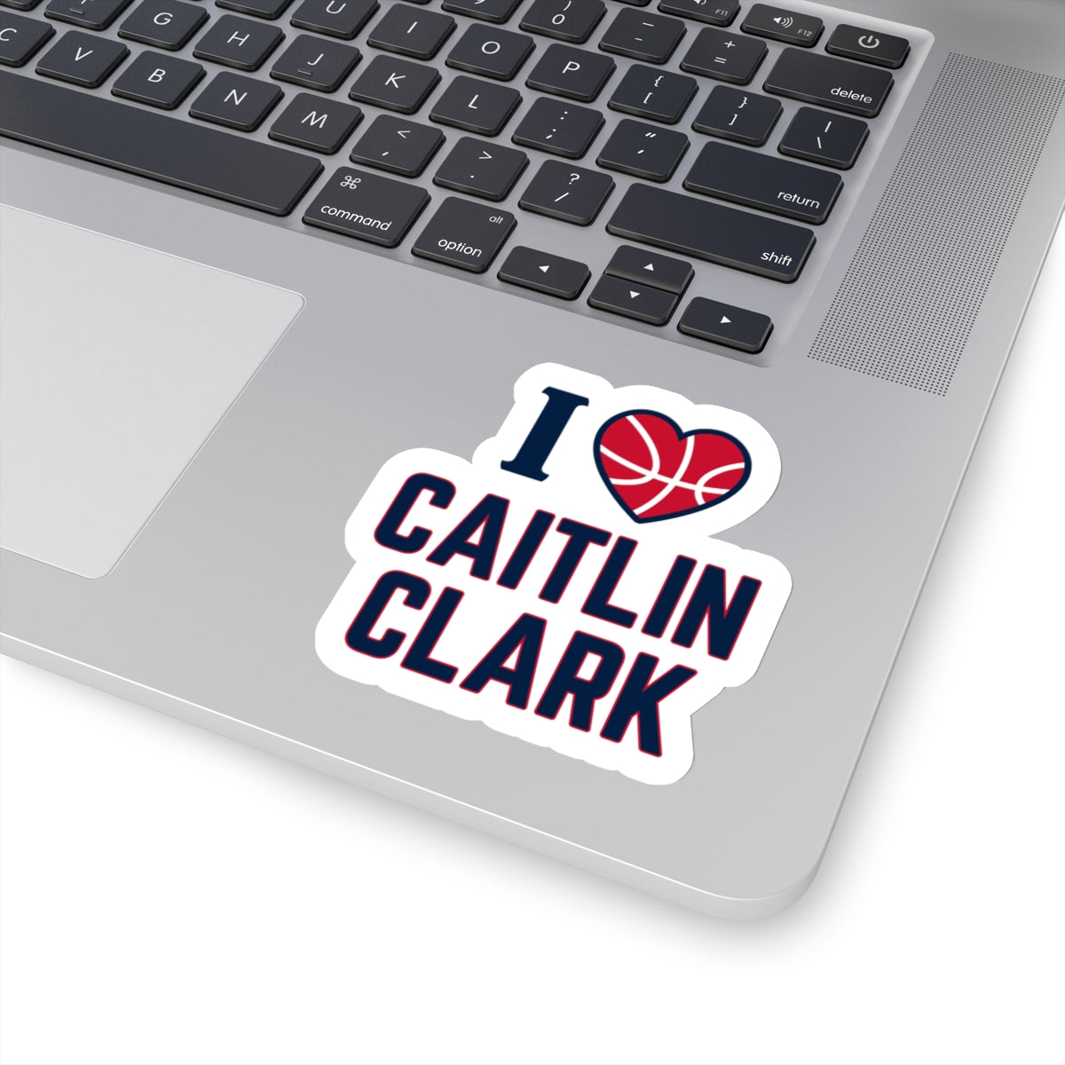 3 inch I love Caitlin Clark sticker on laptop