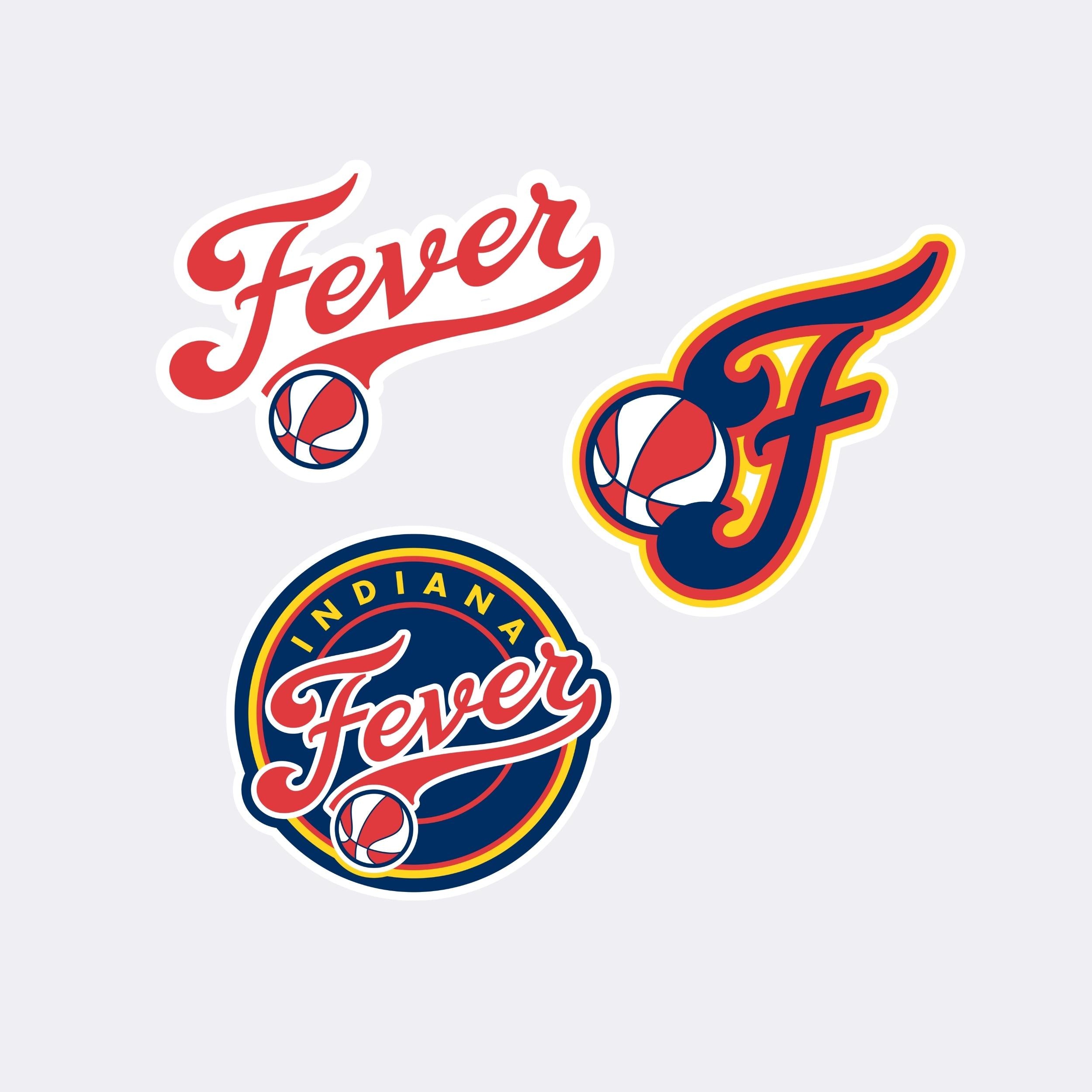 Indiana Fever Logo Stickers on grey background