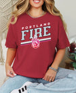 Portland Fire Alternate Logo Bold Stripes T-Shirt