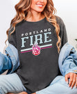 Portland Fire Alternate Logo Bold Stripes T-Shirt