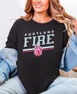 Portland Fire Alternate Logo Bold Stripes T-Shirt