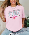 Portland Fire Alternate Logo Bold Stripes T-Shirt