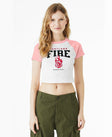 Portland Fire Varsity Edge Women's Raglan Baby Tee