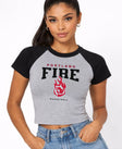 Portland Fire Varsity Edge Women's Raglan Baby Tee