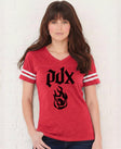 Portland Fire PDX Dark Edition Women's V-Neck Tee