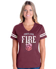 Portland Fire ‘Rose on Fire’ Women's V-Neck Tee